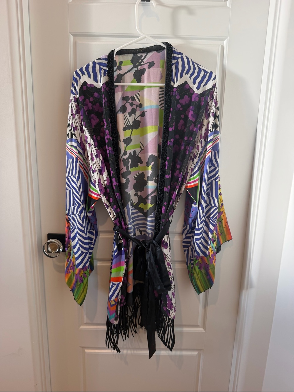 Sapphire Silk Coat with slip